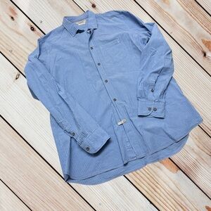 Williams & Kent XL blue striped cotton button down
